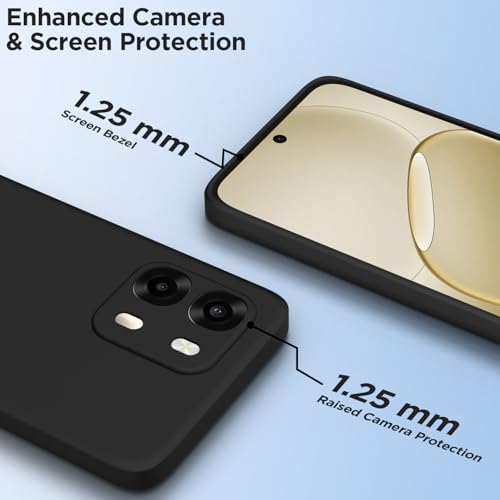 Image of Outlouders Back Cover for Oppo A6 Pro 5G | Camera Protection | Durable Soft Matte Silicone Bumper Case (Black)