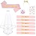 UNIVERTEN Enterrement de Vie de Jeune Fille Accessoire, Kit EVJF Accessoire, Kit Écharpe pour EVJF, Écharpe Future Mariée et Team Bride, Voile, Badge Future Mariée, Bandeau Diadème, Tatouage (or rose)