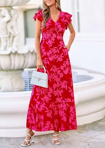 Image of PRETTYGARDEN Womens Summer Boho Floral Maxi Dress