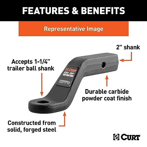 Image of Curt Manufacturing 45341 2 inch Forged Ball Mount