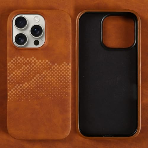 Coque iPhone 15 Pro Max cuir véritable tan antichoc ajustée anti-chute