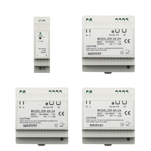 Alimentation rail DIN 60W 15V sortie unique transformateur DR-60 pour boîtier industriel