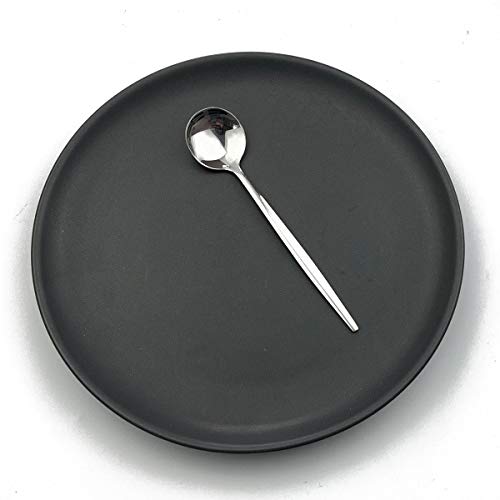 BRIIEC Pack of 12 Silver Stainless Steel Espresso Spoons Mini Teaspoons Set for Coffee Sugar Dessert Cake Ice Cream Soup Cappuccino 5.1 inches