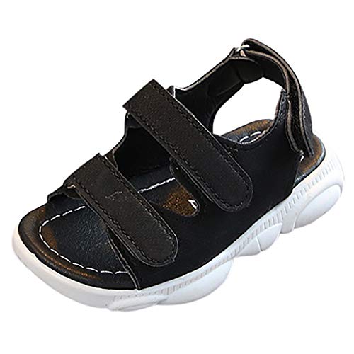 LANSKIRT_Zapatos Zapatillas Bebe Deportivas Bebe Niña Verano de Playa Sandalias Casuales Color Sólido para Deporte Pantuflas Casual Patucos(Negro,28.5 EU)