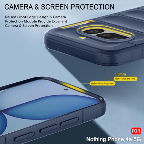 Image of TheGiftKart Liquid Silicon Back Cover Case for Nothing Phone 4a 5G | Shockproof Military Grade Protection | Micro-Fibre Cloth On Inner Side | Anti-Slip Grip Back Case for Nothing Phone 4a (TPU, Blue)