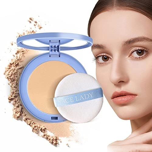 Face Powder | Oil Control Face Pressed Powder | Matte Smooth Setting Powder Makeup | Silk Soft Mist Powder Cake Long-Lasting Waterproof (02 Natural Nude)