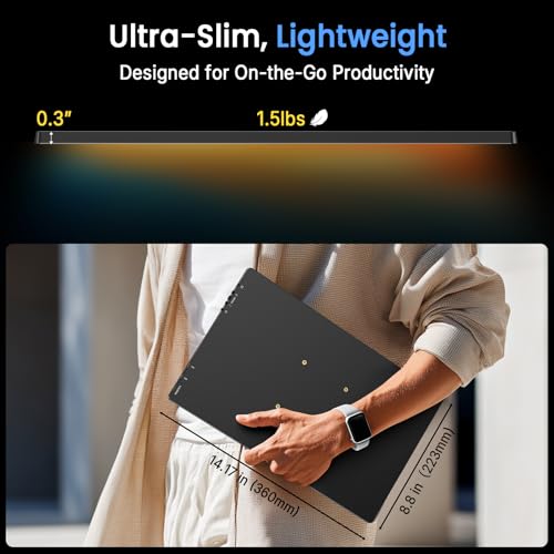Image of QQH 4K Portable Monitor, 15.6 inch IPS 3840x2160 UHD USB-C HDMI Travel Portable Monitor for Laptop, Ultra-Slim Alloy Gaming Monitor Second Display with w /Smart Cover for PC, Phone, PS5 /4, Xbox, Switch