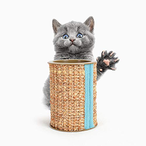 Dheera Arranhador de sisal, 1/2 peças, com sino para garra de gato e rolo de brinquedo com som, 10,3