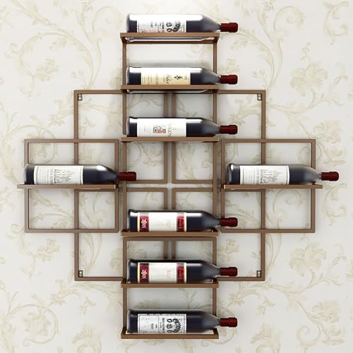 ACLips Botellero de Pared de Metal Flotante para Colgar, Ideal para exhibir Botellas de Licor en el Bar, Ideal para Cocina, Sala de Estar y hogar. No Requiere ensamblaje (Cobre).