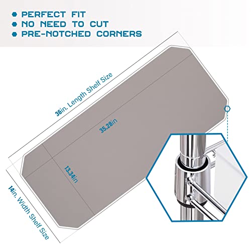 Image of BRIAN & DANY Wire Shelf Liner 14 inch X 36 inch, Heavy Duty Shelf Liners for Wire Shelving, Waterproof Protector Mats, Set of 5, Charcoal