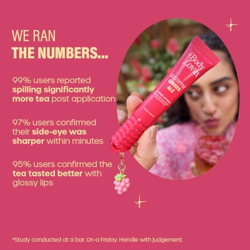 Image of Plum BodyLovin' Gossippin' Ginger Ale Glassic Lip Balm | Coral Pink Shimmer Gloss Tint | Hydrating Lip Balm with Hazelnut Oil, Ceramides & Hyaluronic Acid | Moisturizes Dry & Chapped Lips | 10 g