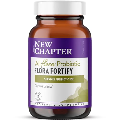 New Chapter All-Flora Probiotic Flora Fortify, Ultra-Concentrated Probiotics for Digestive Health,...