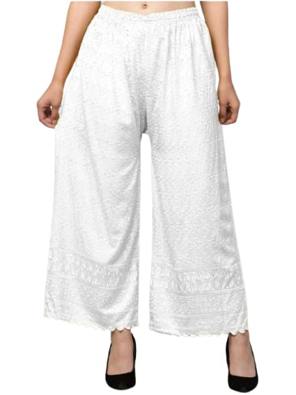 White Chicken Palazzo Trousers for Women – Regular Fit | Trendy Pants for Ladies White Chicken Palazzo Trousers for Women – Regular Fit | Trendy Pants for Ladies