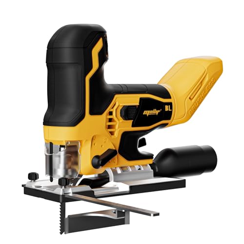 Image of Cordless Jig Saw Compatible with Dewalt 20V MAX Battery (Tool Only), Brushless Orbital Tool w/ 3800 SPM Blade Speed, 6 Variable Speed, Bevel Angle (0°-45°), 4 Orbital Settings, LED Light