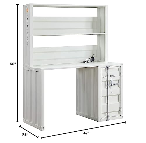 Acme Cargo Desk & Hutch - - White #TOP3