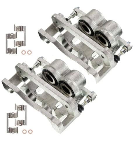Pair Front Dual Piston Brake Disc Caliper Assembly with Phenolic Replacement for 2008-2020 Chevrolet Silverado Avalanche Suburban 1500 Cadillac Escalade GMC Sierra Yukon 18B4918A 18B4919A
