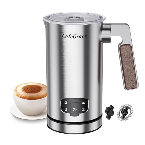 CafeGrace 4-in-1 Milk Frother for Coffee, Automatic Warm and Cold