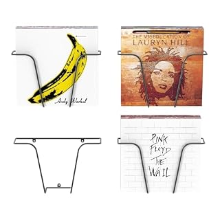 Vinyl Wall Mount Modern T Sahpe, Metal Wire Vinyl Holder Wall, Hanging Record Holder Set of 4, Record Display and Shelf Hanging, Shelf Storage Mount for Records, Wall-Mounted Album Storage and Holder - Les Beatles, Paul McCartney, John Lennon, RIngo Starr, George Harrison