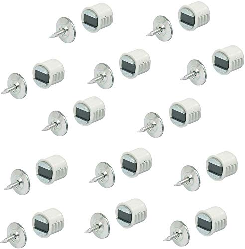 Preisvergleich Produktbild Gedotec Einbohrmagnet Schrank-Tür Möbel-Magnet rund für Möbel / Kunststoff weiß / Magnetschnapper zum Einbohren Ø 12 mm / Tür-Magnet stark mit Haltekraft 3 kg / 10 Stück - Magnetverschluss flach