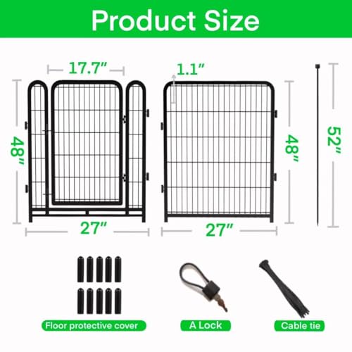 Jardineria Tall Garden Fencing 48 inch High, 4 Panels Total 8.9 Ft(L) Garden Fence Animal Barrier, Fencing for Flower Beds,Outdoor Black Pet Fence, Garden Fence with gate by Jardineria - Image 3