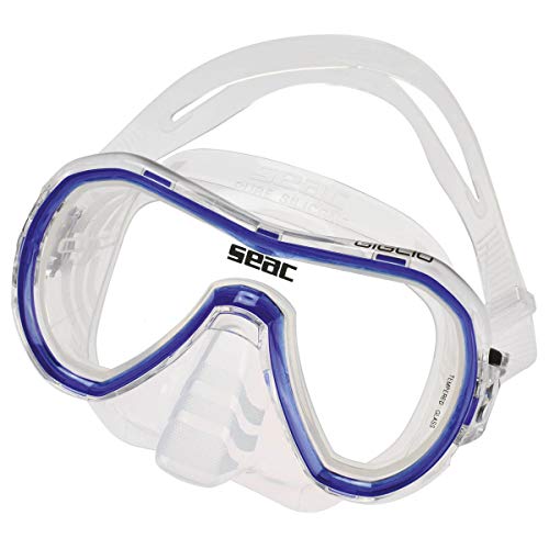 Seac Giglio, Snorkelling and Scuba Diving Mask for Adults and Younger Divers, Regular, Transparent/Blue