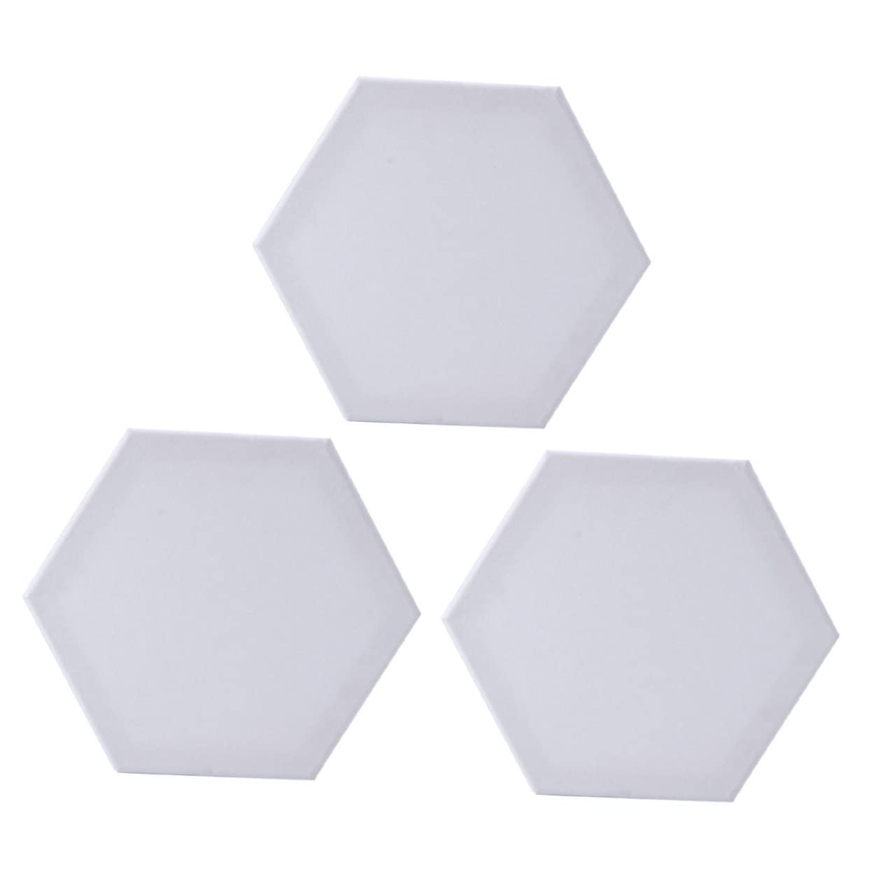 Lot de 3 Toiles D'artiste Hexagonales en Coton Blanc 12,5 Cm pour Peinture à L'huile et Acrylique, Panneaux à Monter Soi-même pour Artistes Amateurs et Étudiants, Usage Intérieur