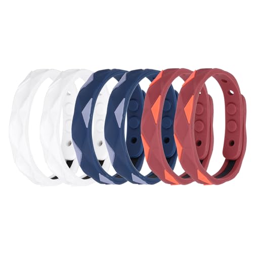 Image of MECCANIXITY Anti Static Bracelet, 0.5 inchX9 inch Adjustable Anti Static Wristband Silicone Balance Energy Sport Bracelets for Eliminate Static, Red,Blue,White 6Pack