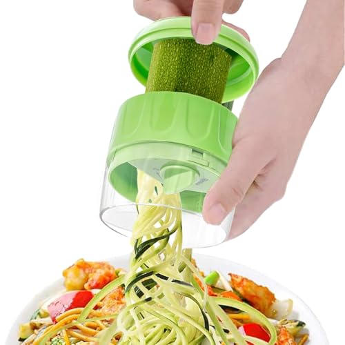 Zoodler Spiralizer, Veggie Spiralizer | Moldeador espiral ajustable para verduras,Gadgets de cocina verde, cortador de alimentos manual de acero inoxidable pesado para espaguetis de pasta, cocina
