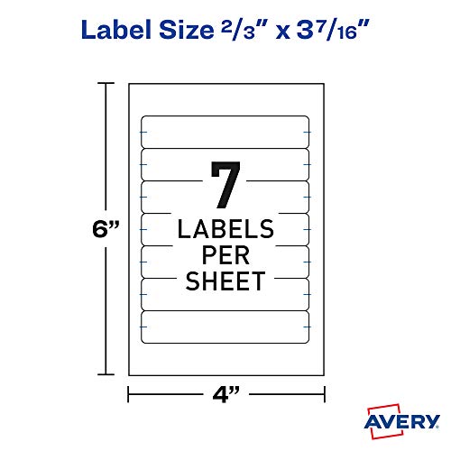 Avery Easy Peel File Folder Labels On 4" X 6" Sheets, 2/3" X 3-7/16", White, 3 Pack, 756 Labels Total (32131) #TOP6