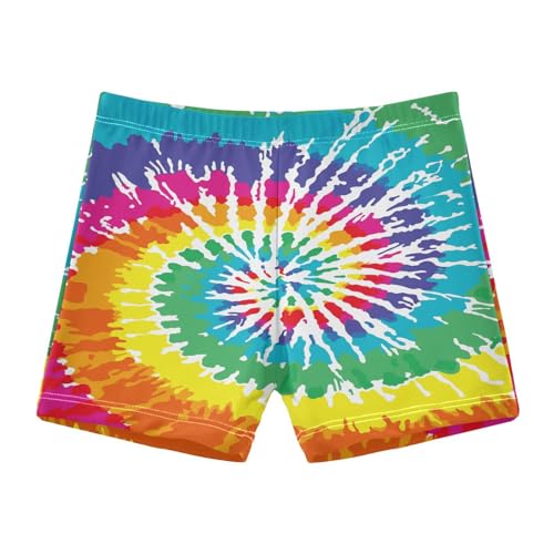 ALAZA Tie Dye Rainbow Boys Swim Trunks Toddler Swimwear Kids Swim Shorts Bathing Suit Swimsuit