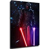 Amacigana Leinwand für Wohnzimmer, Dekration Darth Revan vs Kylo Ren, Gemälde gerahmt, Moderne Heim-Wanddekoration, abstrakt (16x24inch(40x60cm),Unframe)