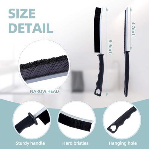 Image of 12 Pack Cleaning Brush Set - Hard Bristle Crevice Cleaning Brush - Multifunctional Gap Scrub Brush - Home Essentials for Kitchen Bathroom, Windows Faucets Grout & Car