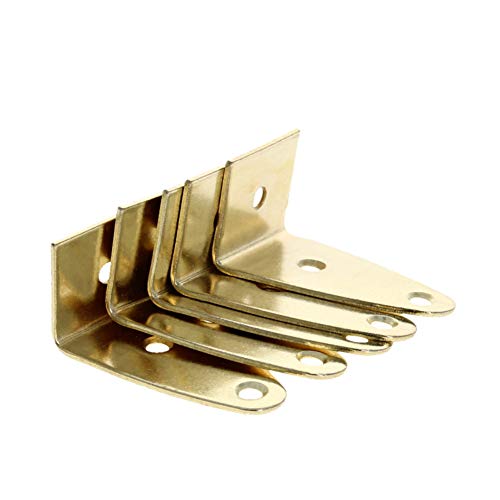 Image of MroMax Picture Photo Frame Metal Brace Bracket Hanger Gold Tone 27 x 26 x 42mm /1.06 x 1.02 x 1.65-inch Small 5pcs