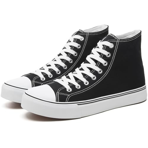 yageyan Men’s High Top Canvas Sneakers Fashion Lace up Walking Sh...