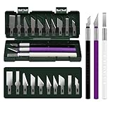 Ensemble complet d'outils artisanaux : cet ensemble de couteaux polyvalents comprend trois manches ergonomiques et dix lames de rechange tranchantes en acier inoxydable. Conçu pour une coupe de précision, il convient à diverses applications, des projets artistiques de bricolage et des découpes complexes de papier à la sculpture et au modélisme, répondant ainsi à tous vos besoins en matière d'artisanat.