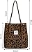 Imagen de Nucalt Brown Leopard Print Women's Large Shoulder Bag Corduroy Bag Handbag Shopper Tote Bag Casual Shoulder for Everyday Office School Trips and Shopping