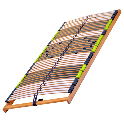 DaMi 7-Zonen Lattenrost Relax NV 90x200cm I mit 6 Härtestufen, Made in Germany, Buche & Birke, 42 Federholzeisten, Bett Lattenrahmen zur Selbstmontage, Bettrost extrem hochwertig & stabil