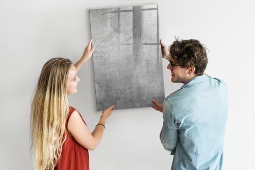 Tableau magnétique en verre décoratif effet béton clair chic - 3