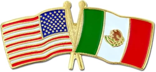 PinMart USA and World Crossed Friendship Flag Enamel Lapel Pin