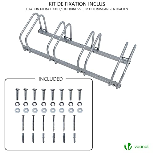 Vounot Bike Stand Floor 4 Rack Bike Garage Bicycle Storage Parking Rack Cycle Organizer Locking Stand For Indoor Outdoor #TOP5