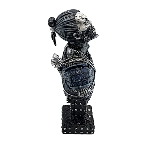Looyar Resin Undead Japanese Samurai Zombie Bust Statue Sculpture Ornament Figurine Craft For Home House Living Room Porch Decoration Office Desk Desktop Table Arrangement Gift (Blue) #TOP4