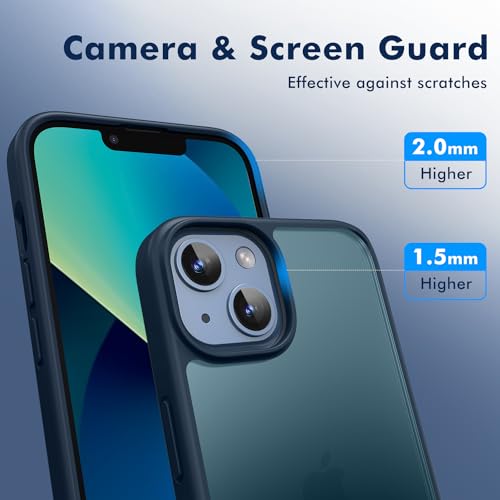 TIIXXA Matte Case for iPhone 13 6.1-Inch, Shockproof Drop Protection, Frosted Translucent Back Phone Cover, Anti-Fingerprint (Blue) TIIXXA Matte Case for iPhone 13 6.1-Inch, Shockproof Drop Protection, Frosted Translucent Back Phone Cover, Anti-Fingerprint (Blue)