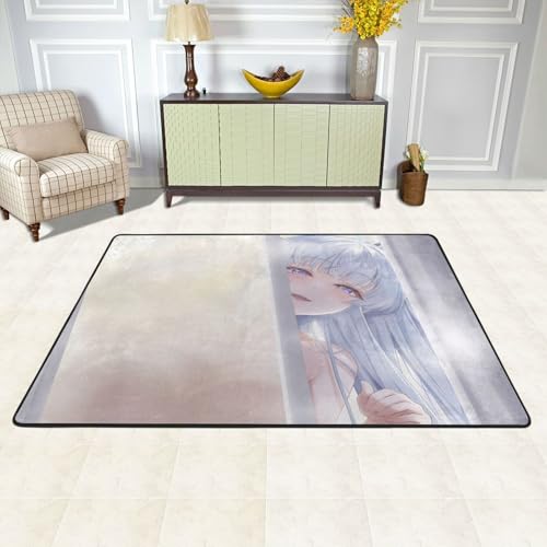 カーペット ブルーアーカイブ 生塩ノア バスマット 長方形 大判 人気 おしゃれ 可愛い 防ダニ 抗菌 防臭 吸水 滑り止め ふわふわ 柔らかい肌触り 絨毯 室内装飾 床保護マット 玄関 キッチン リビング 浴室 洗面所 家庭用 洗える オールシーズン プ