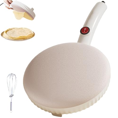 Crepera Eléctrica 600W Antiadherente Instantánea, Panquequera Manual con Tazón Para Masa y Batidor, Control Automático de Termostato Para Hogar y Restaurante Style A