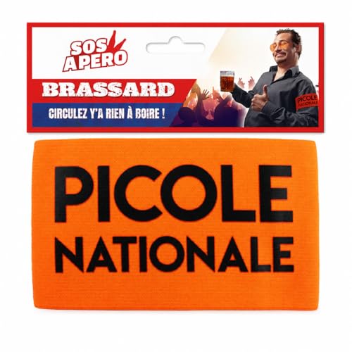 Les Trésors De Lily [A0684 - Brassard Humoristique 'Picole Nationale' Orange - 9 cm
