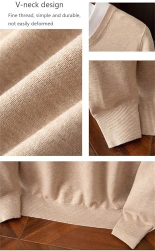 Men Jumpers Cashmere Sweater Vneck Long Sleeve Pullovers Solid Color Standard Male Woolen Knitting Tops3
