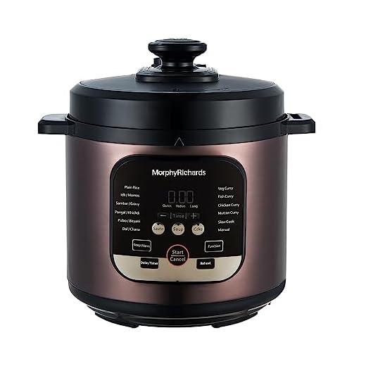 Morphy Richards WizPot 6 Litres 1000W Electric Pressure Cooker| 14-Preset Menu| Digital Display| Saves upto 70% Cooking Time| Customised Preset for Indian Cooking| Automatic Shut-Off| Metallic Brown