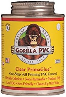 GORILLA PVC R08000 Pvc Glue 8 OZ, Clear