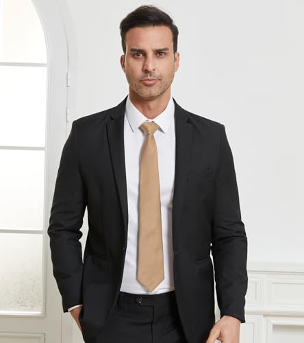 Image of DecTwig Men's Ties Solid Color Formal Neckties 3.15 inch (8CM) Black Ties For Men