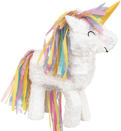 Unique Vibrant Rainbow Unicorn 3D Pull Pinata - Perfect for Birth...